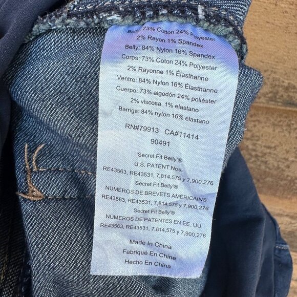 Indigo Dark Blue Maternity Skinny Stretch Size LM - Picture 9 of 15